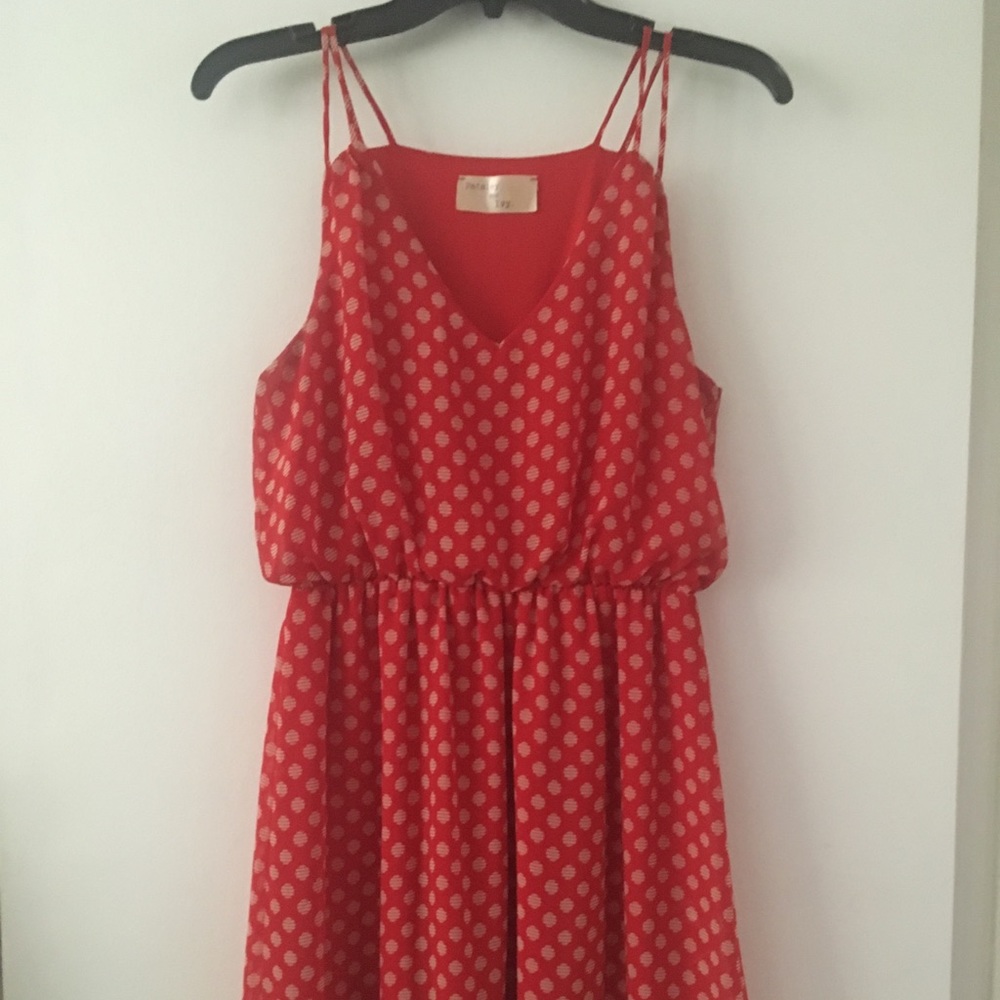 Red polka dot dress